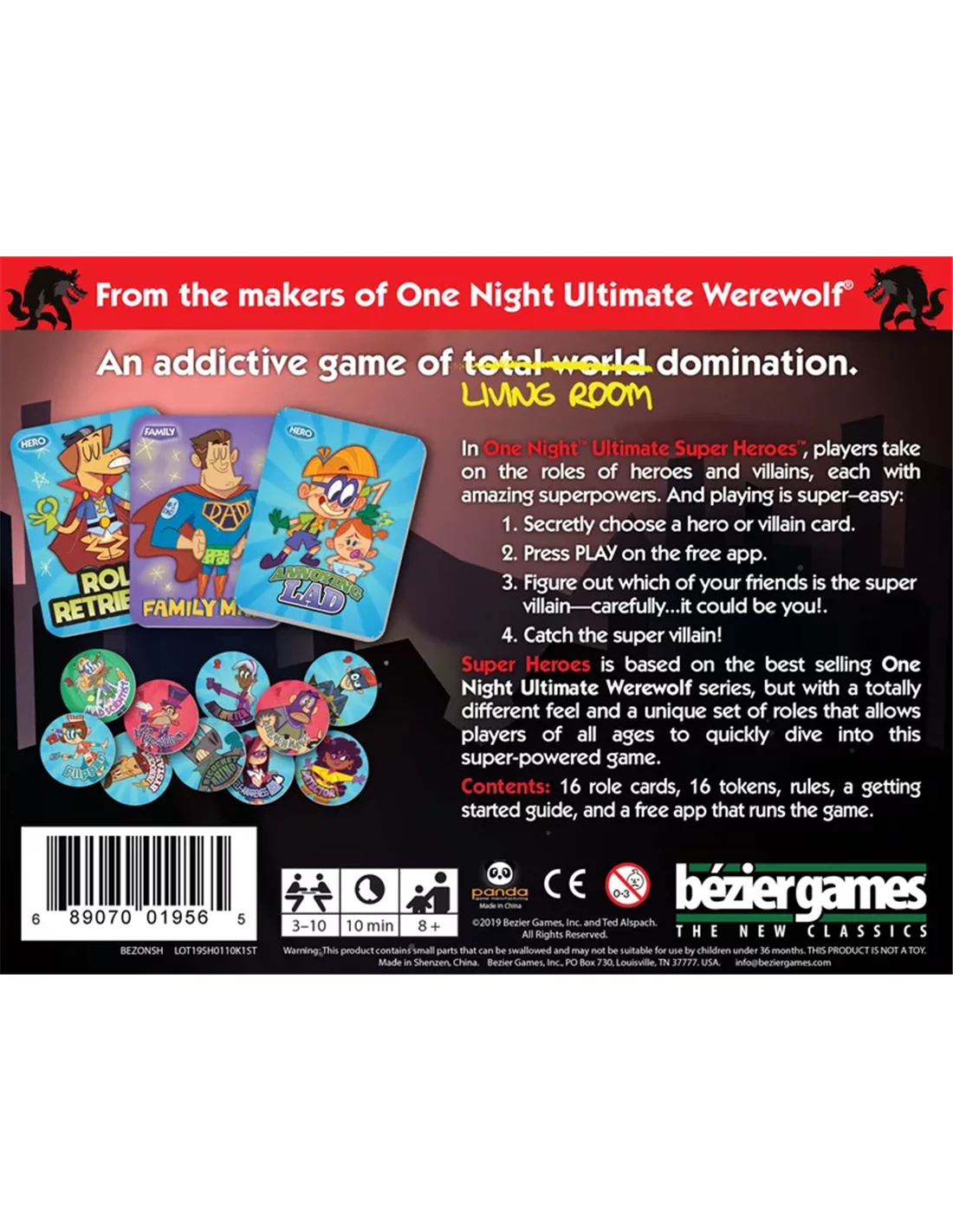 One Night Ultimate Super Heroes Bezier Games One Night Ultimate Super Heroes -999 Games Winkel one night ultimate super heroes 1